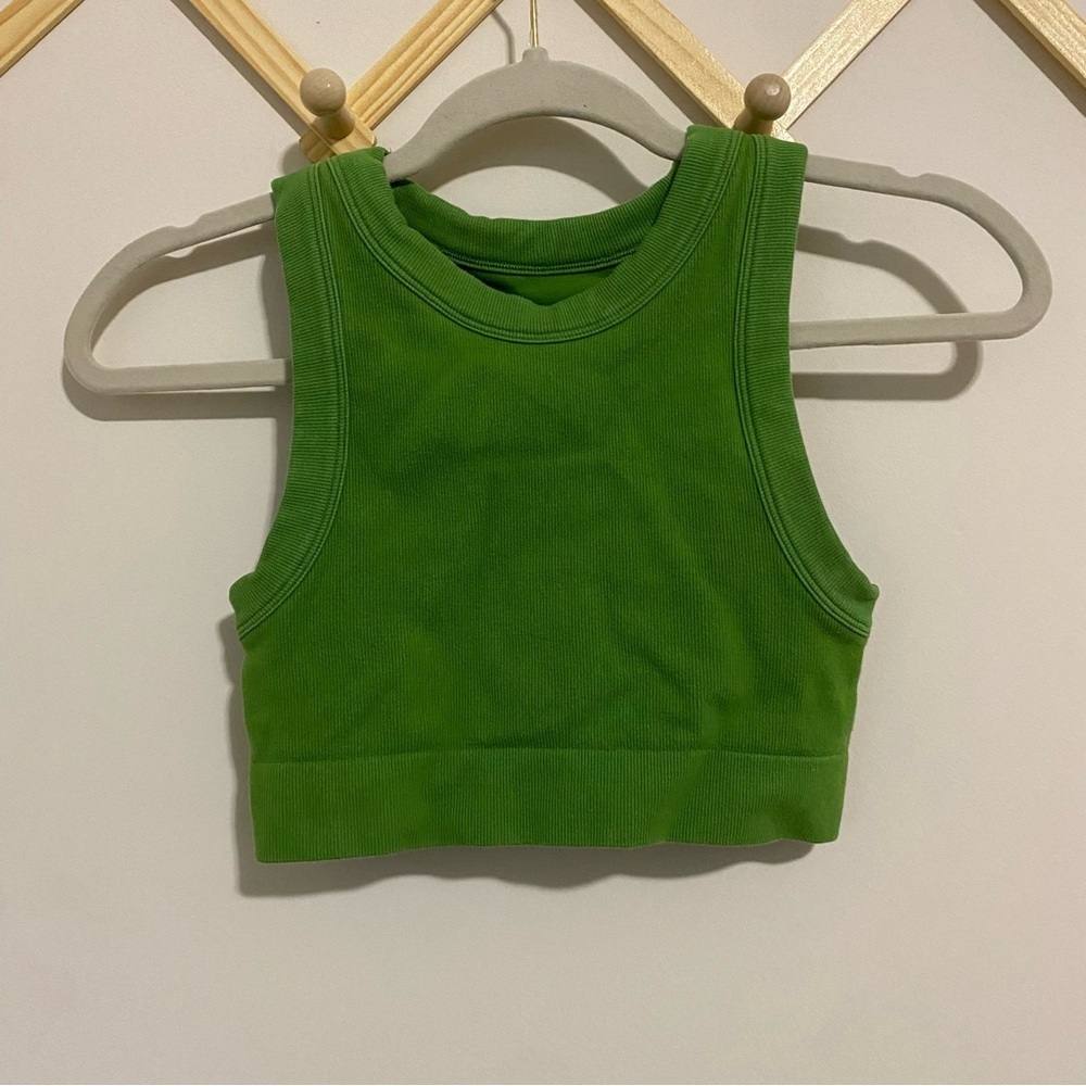 Offline by Aerie Kelly Green Ribbed Workout Tank size XS